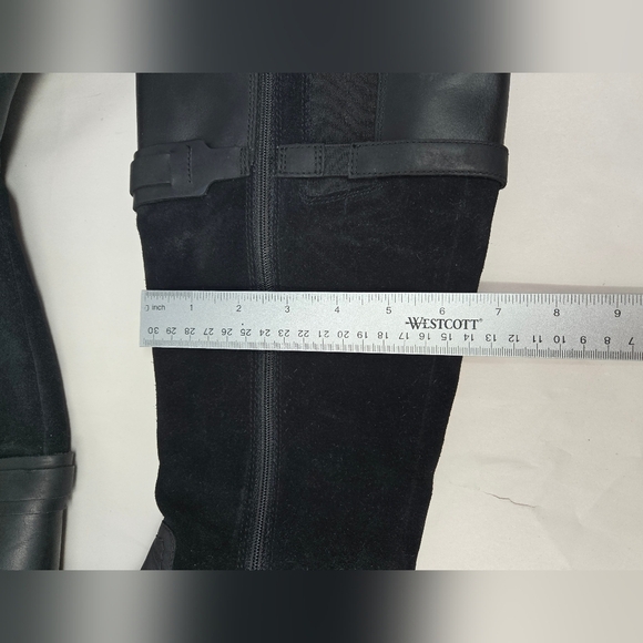 Clarks Expandable Calf Womens Riding Boots Sz 9M & 10M Maye Carly Black Leather - Picture 5 of 16